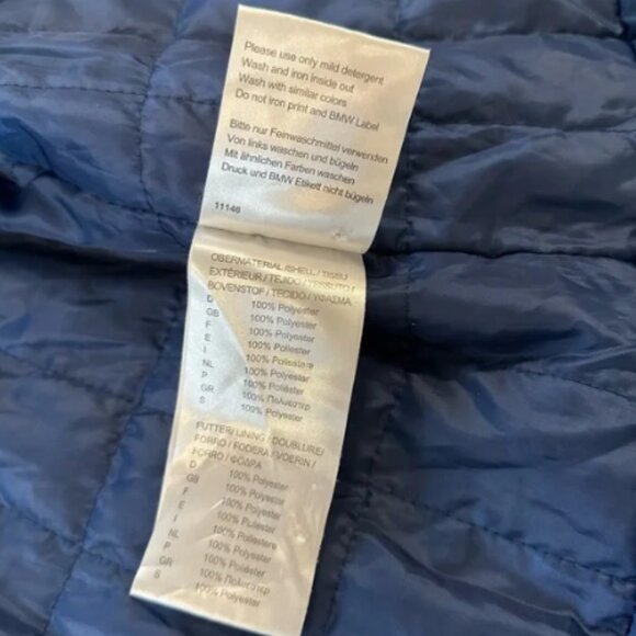 BMW Motorrad Men’s Blue Jacket Size Large Midweight Quilted - Picture 7 of 11